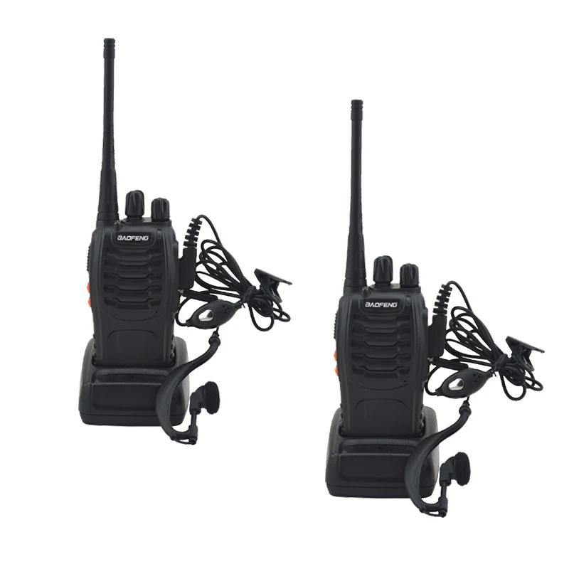 2 개/몫 BAOFENG BF-888S 워키 토키 UHF 양방향 라디오 baofeng 888s UHF 400-470MHz 16CH 휴대용 송수신기 이어 피스