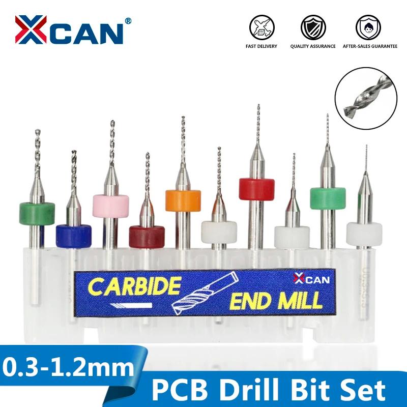 XCAN PCB 미니 드릴 비트, 인쇄 회로 기판 CNC 드릴 비트 기계용 텅스텐 카바이드, 0.3mm ~ 1.2mm, 세트당 10 개