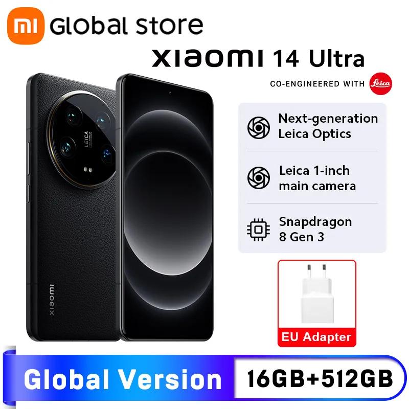 샤오미 14 울트라 스마트폰 글로벌 버전, 스냅드래곤 8, 3 세대 CPU, 16GB RAM, 512GB ROM, 120Hz, 6.73 인치 AMOLED 라이카 카메라, 50MP, 90W