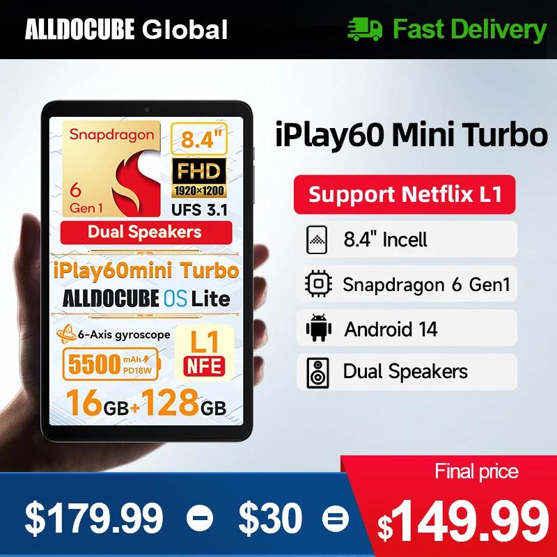 Alldocube iPlay60 미니 터보 8.4인치 금어초 6Gen 1 태블릿 Android14 8GB+8GB 가상 메모리 RAM+128GB ROM Widevine L1