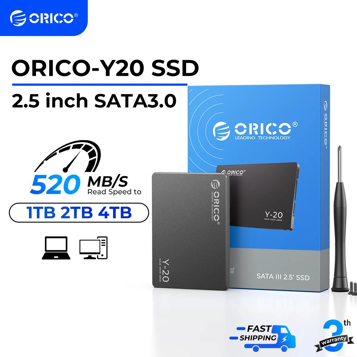 ORICO SATA III SSD 2.5인치 내장 솔리드 스테이트 드라이브 3D NAND 512GB 1TB 2TB 4TB 업그레이드 PC 노트북 데스크탑 Y20용 최대 550MB/s
