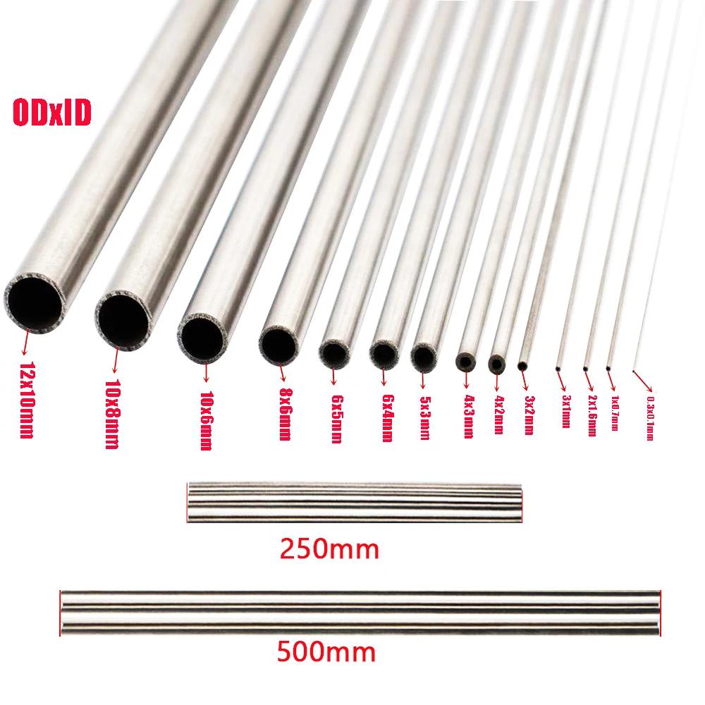 304 심리스 스테인리스 스틸 모세관 튜브, 39 사이즈, 250mm, 500mm 길이, 10x8mm, 8x6mm, 4x3mm, 6x4mm, 3x2mm, 12x10mm