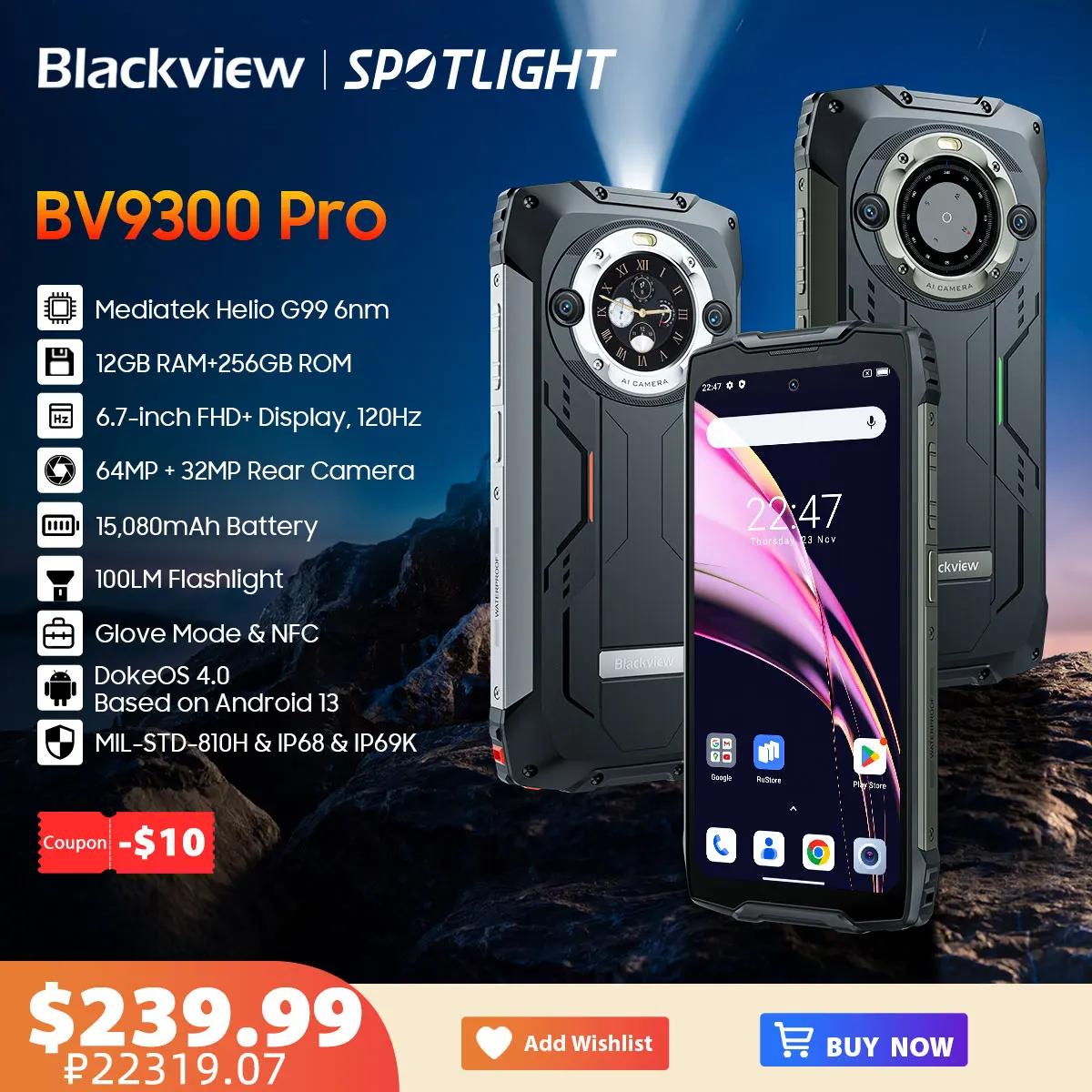 Blackview BV9300 PRO 견고한 스마트폰, Helio G99, 안드로이드 13, 8GB, 12GB RAM, 듀얼 디스플레이 휴대폰, 월드 프리미어