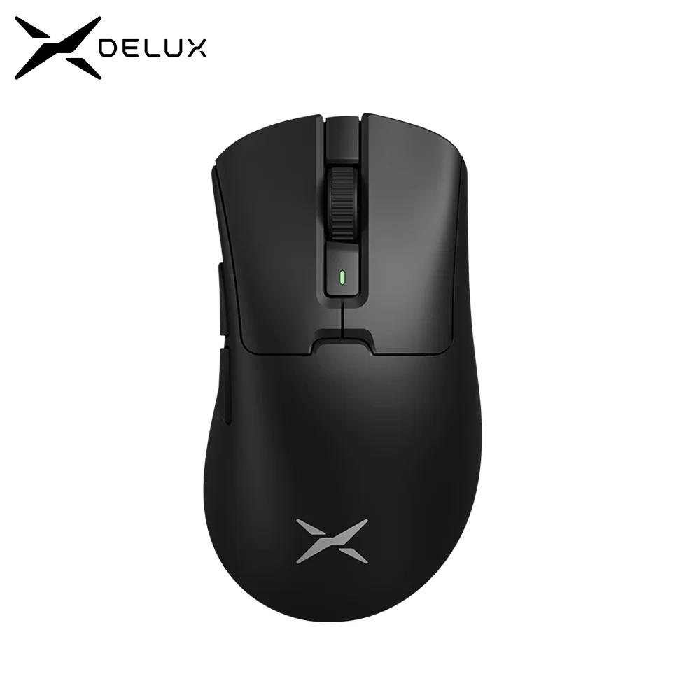 Delux M900PRO 무선 게임용 마우스 인체 공학적 8K 폴링 속도 PAW3395 오른쪽 큰 손 PC 게이머를위한 63g 자기 RGB 충전 도크