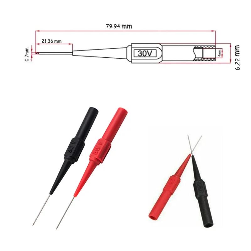 자동차 테스터용 유연한 테스트 프로브 팁, 테스트 리드 핀, 0.7mm 커넥터 멀티미터 바늘, 4.32mm 바나나 소켓, 레드 블랙 2023, 신제품