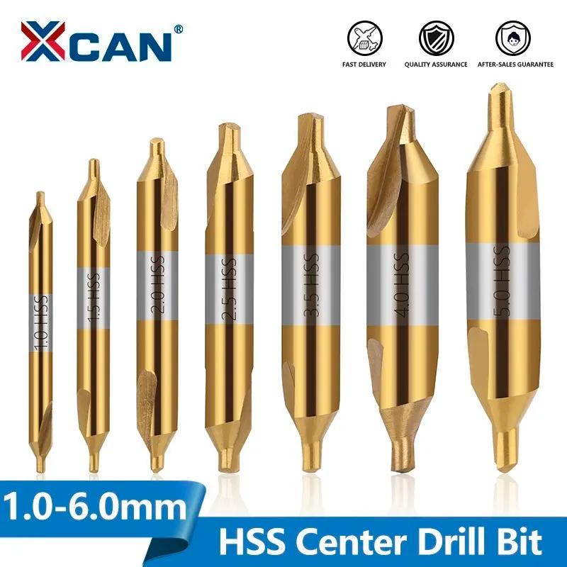 XCAN HSS 센터 드릴 비트, 60 도 결합 카운터싱크 앵글 비트, 1.0 1.5 2.0 2.5 3.0 3.15 3.5 4.0 5.0 6.0mm 금속 드릴 비트