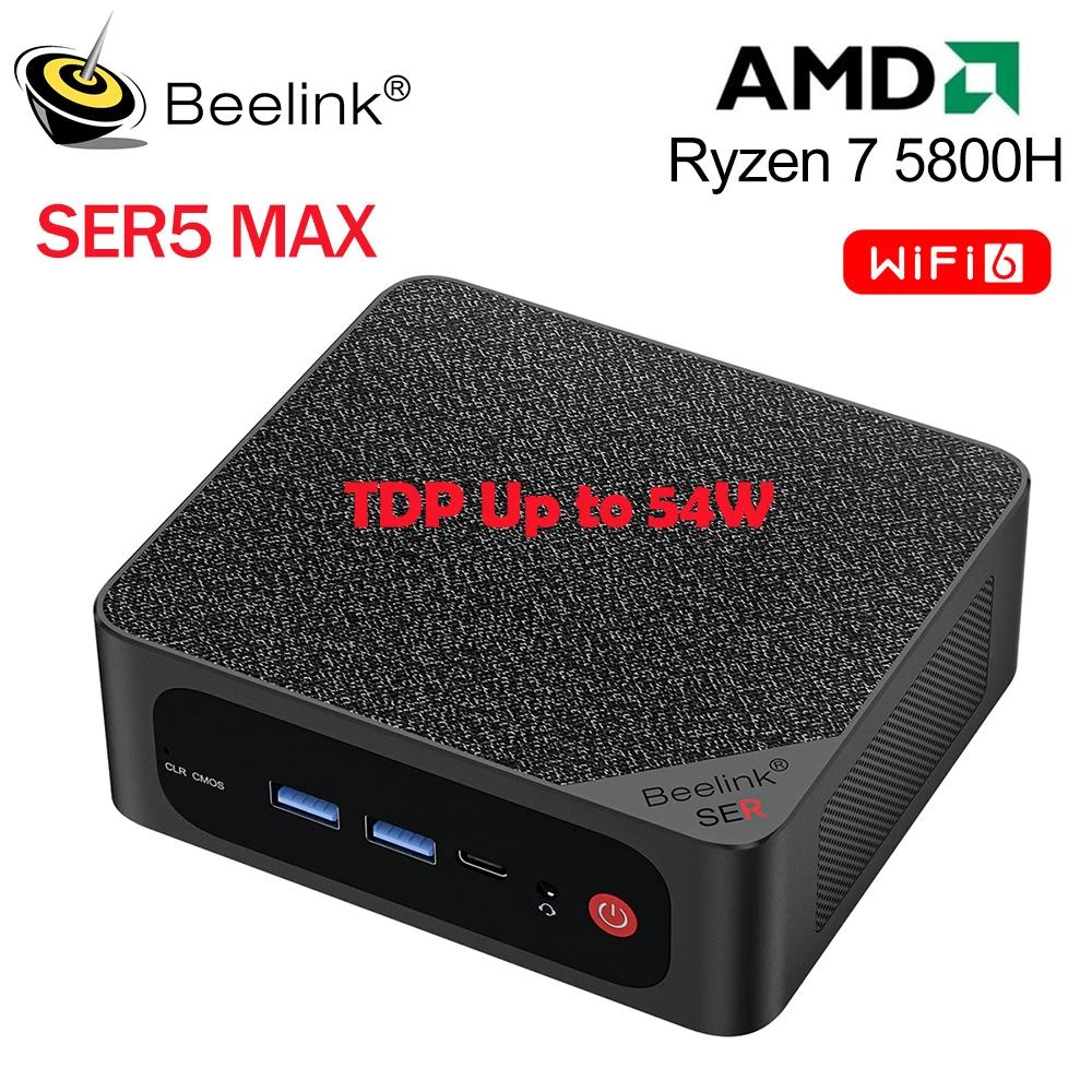 Beelink 미니 PC SER5 Max AMD Ryzen7 5800H DDR4 16G 500G NVME SSD 32G 500G SER5 Pro 5850U WiFi6 4K Type-C 게임용 미니 컴퓨터
