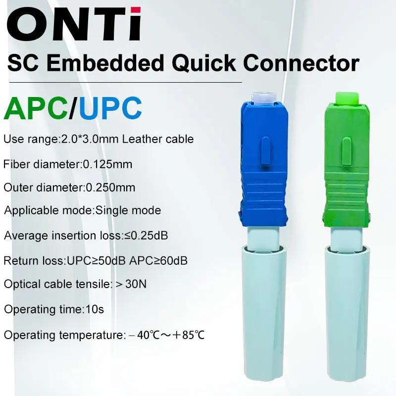 ONTi 단일 모드 광섬유 커넥터, FTTH 도구 콜드 커넥터 도구, SC UPC 광섬유 고속 커넥터, SC APC SM, 신제품